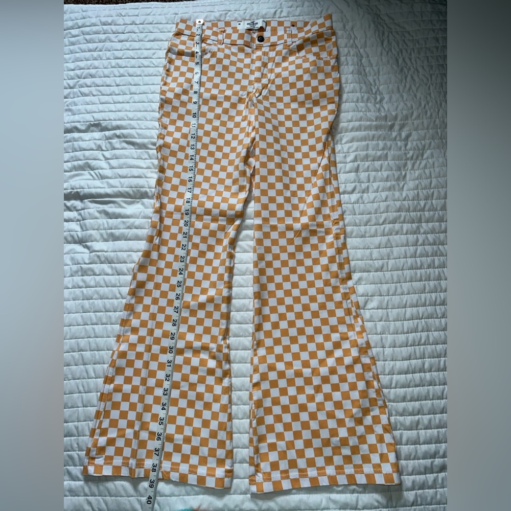 SOLD - Hollister Orange and White Checkered Pants